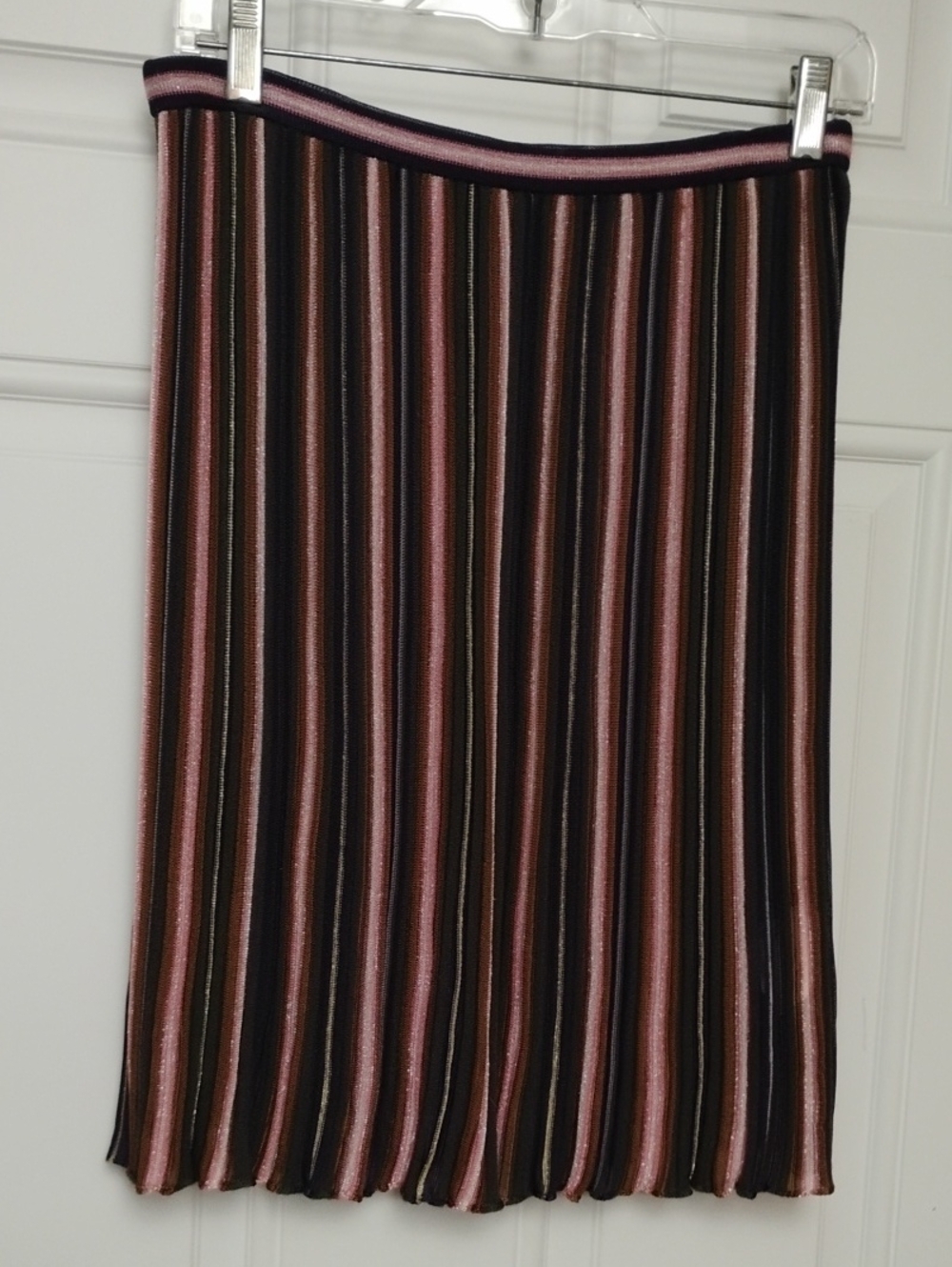 Missoni Pink and Black Striped Midi Skirt